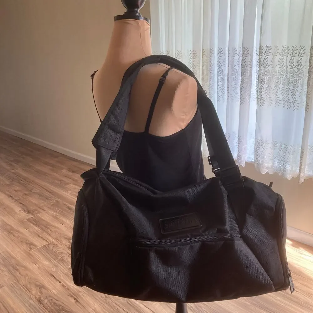 Lifetime Fitness Healthy Way Gym Duffle Bag Black Nylon Workout Training 18''